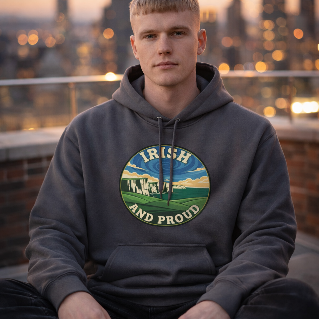 Irish and Proud Hoodie — Vintage Ireland Graphic Pullover