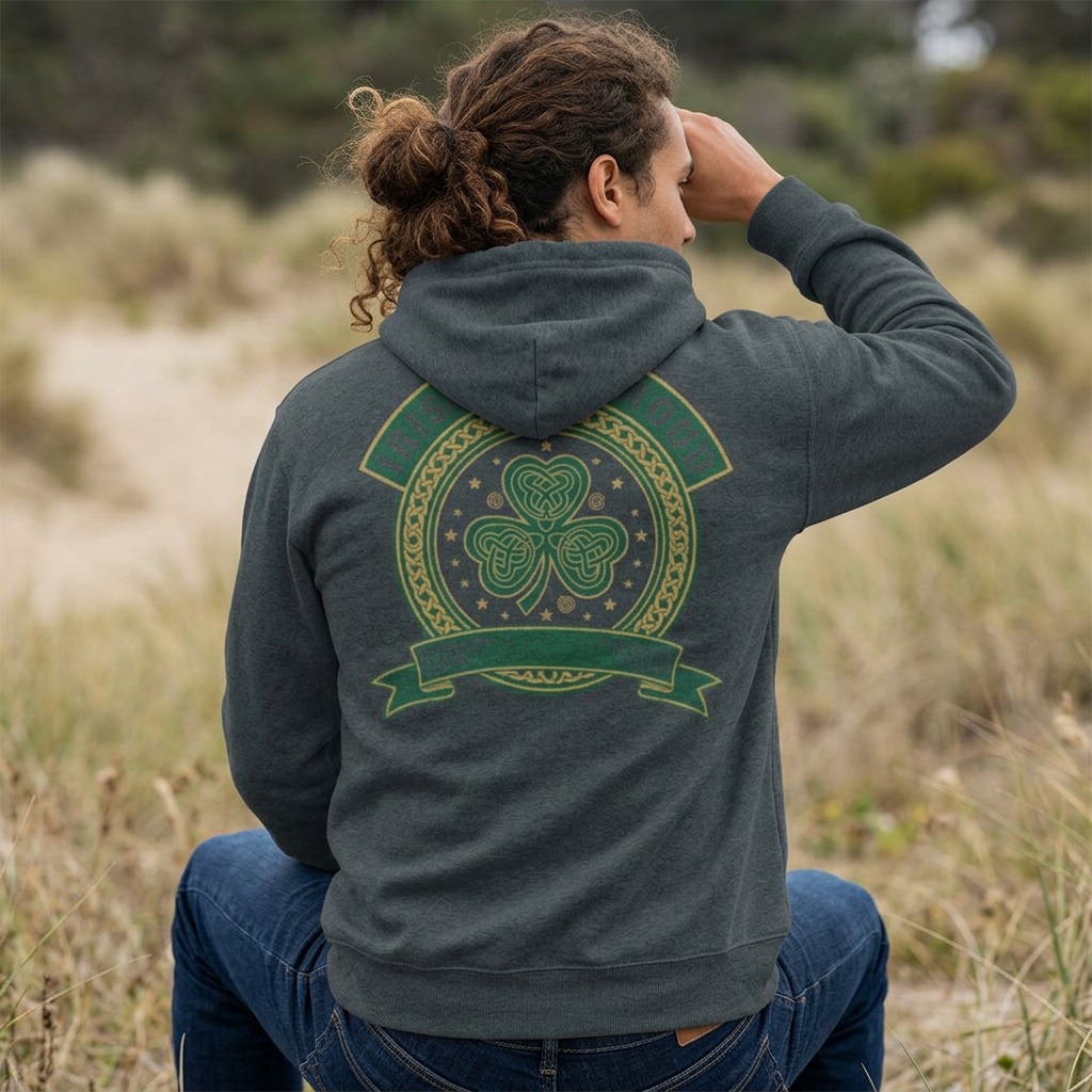 Irish and Proud Hoodie — St. Patrick’s Shamrock Graphic Pullover