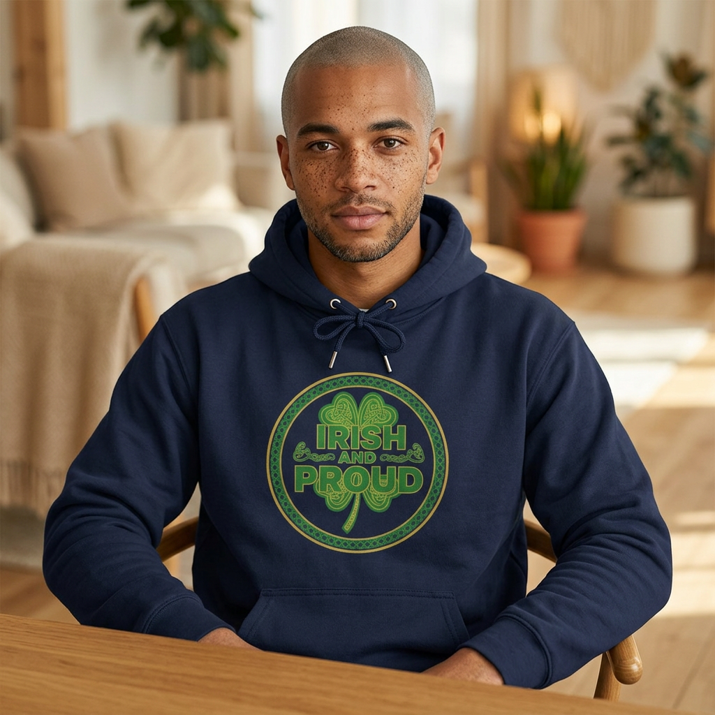 Irish & Proud Shamrock Hoodie — St. Patrick’s Day Green Crest