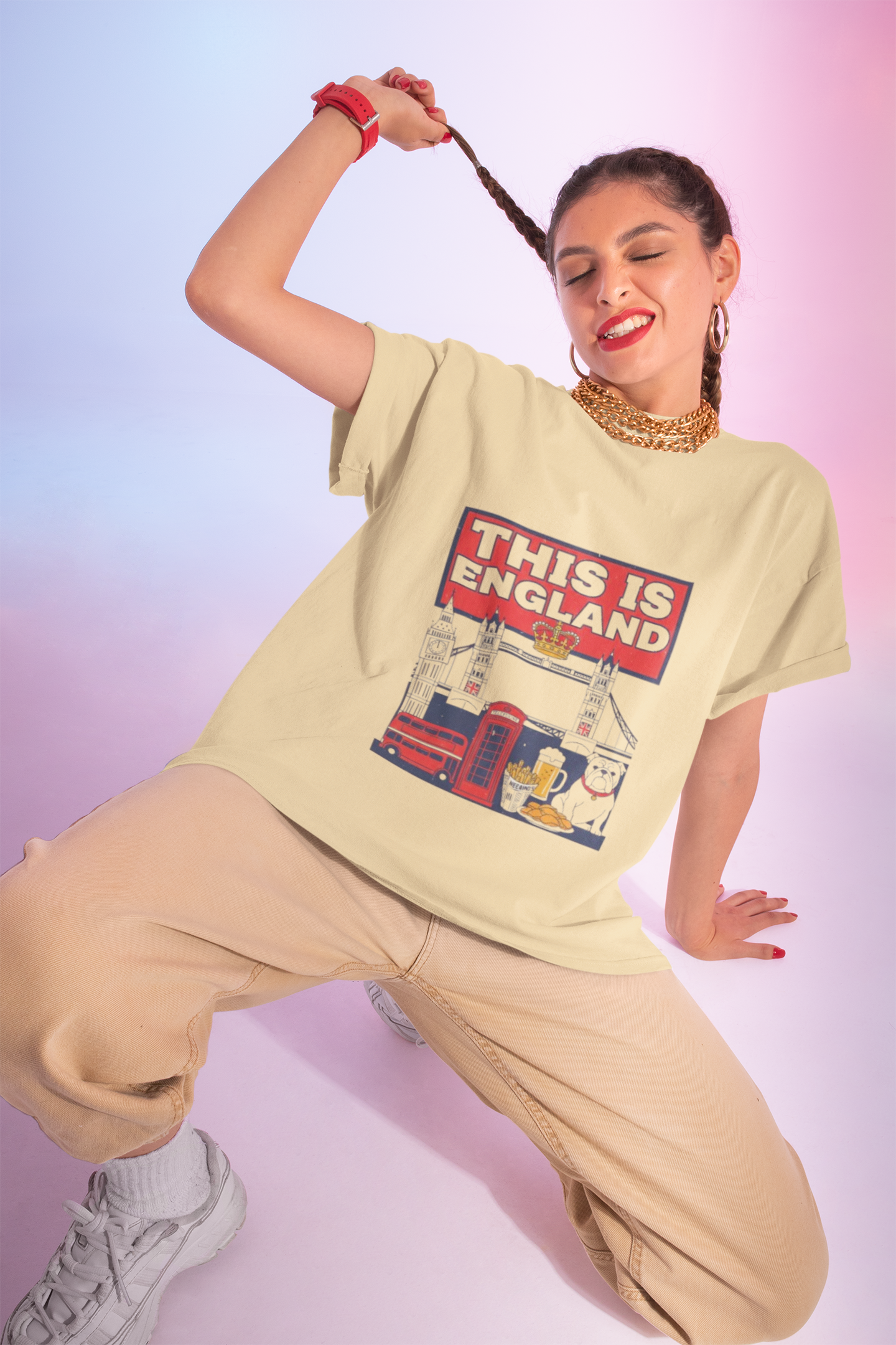 This Is England Graphic Tee — London Icons Shirt (Telephone Box, Double-Decker, Pub)