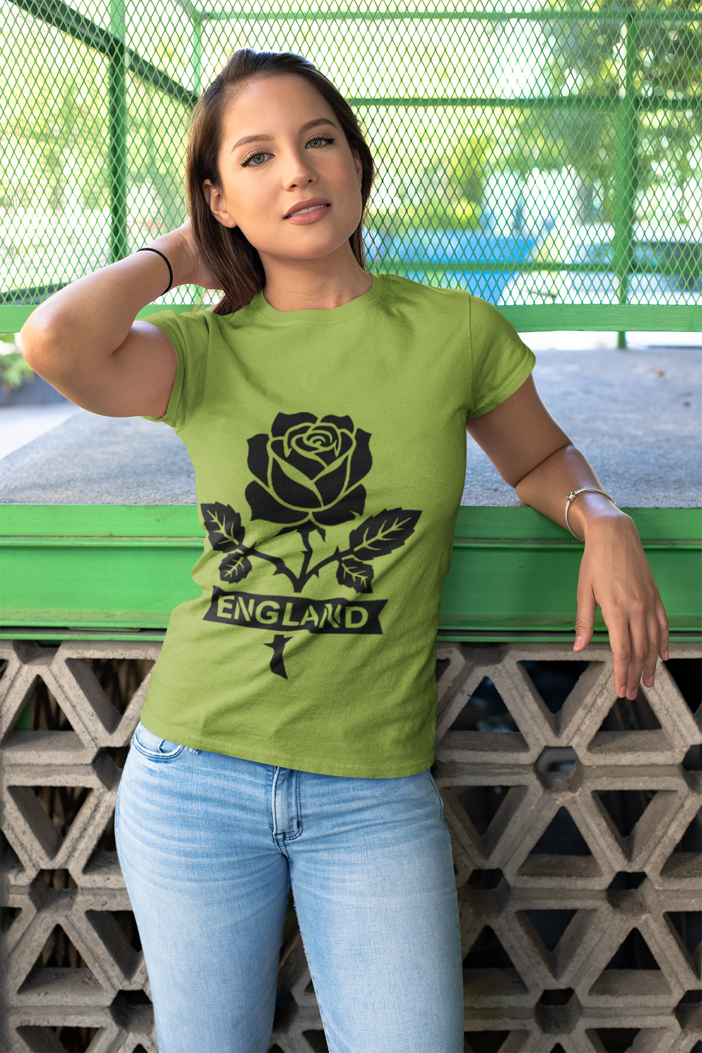 England Rose T-Shirt — Vintage Black Floral England Tee