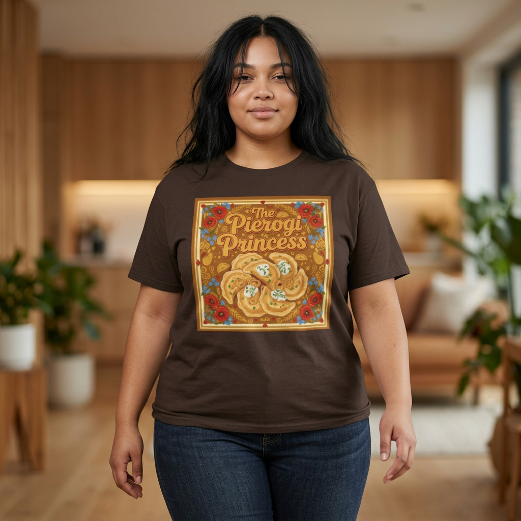 Pierogi Princess Tee - Vintage Polish Food Graphic T-Shirt