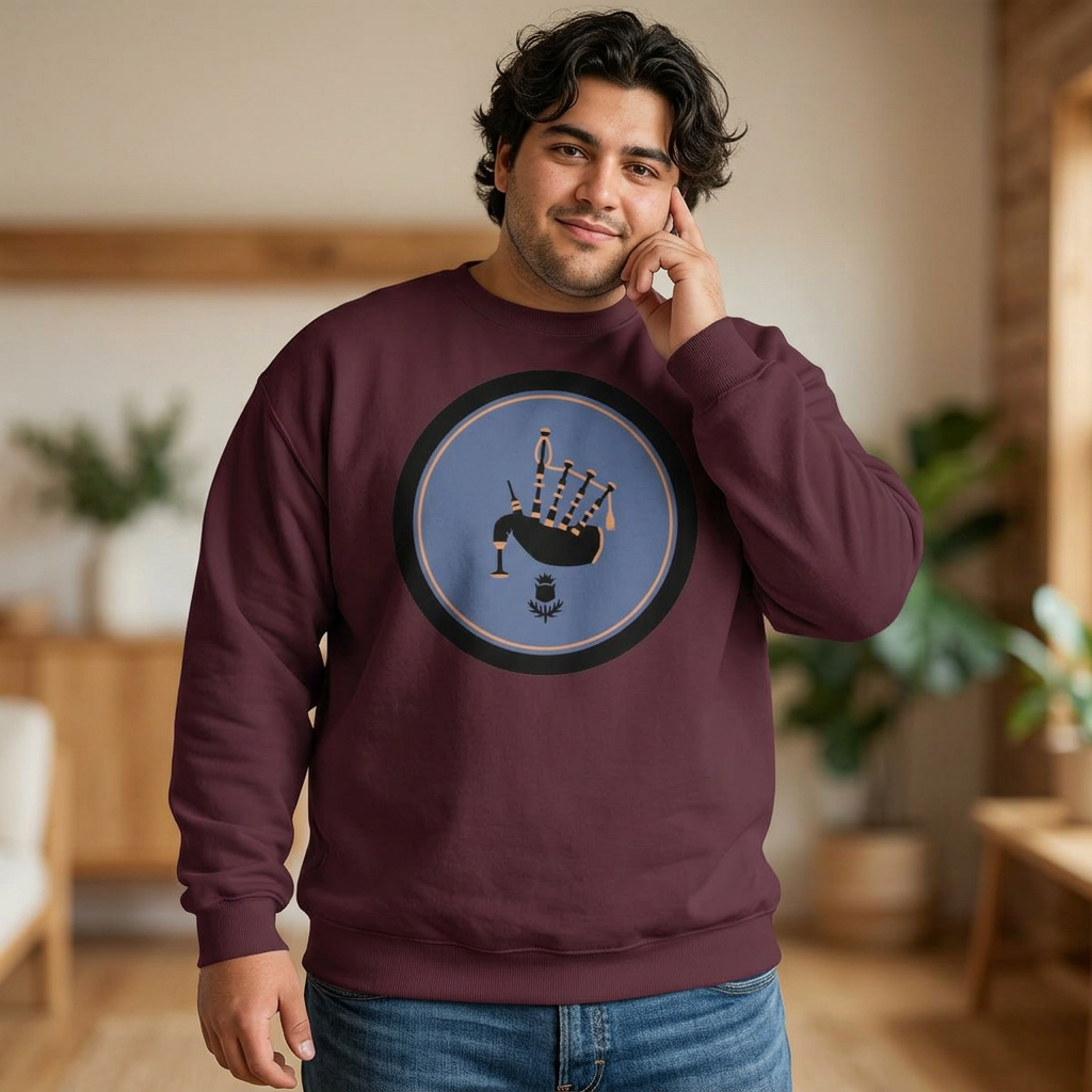 Bagpipes Crest Sweatshirt — Scottish Music Heritage Crewneck