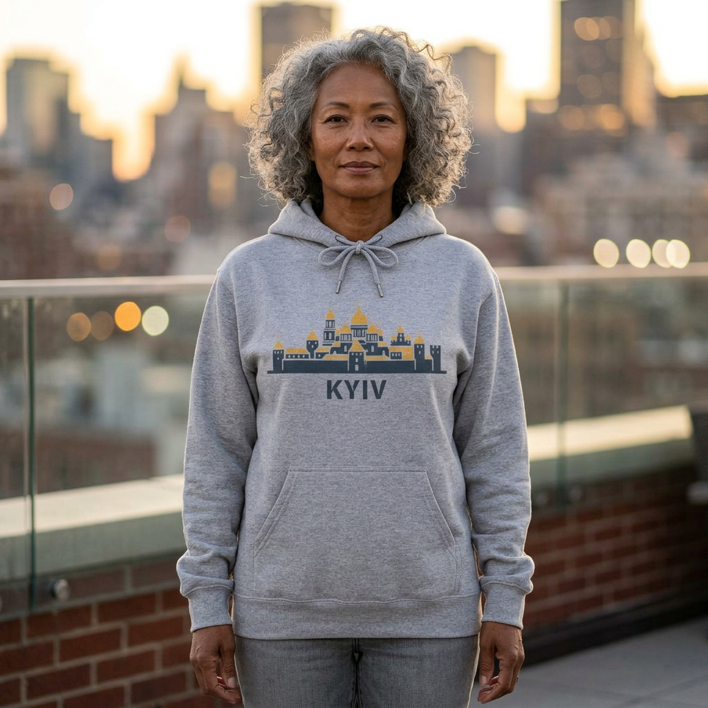 Kyiv Skyline Hoodie — Minimal Cityscape Ukraine Pride Sweatshirt
