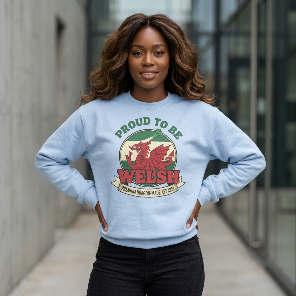 Proud to Be Welsh Sweatshirt - Welsh Dragon Pride Pullover