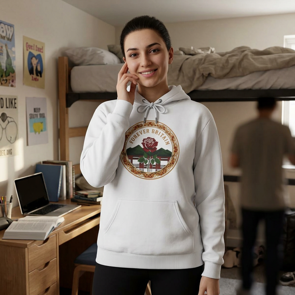 Forever British Vintage Seal Hoodie — Retro UK Crest Pullover