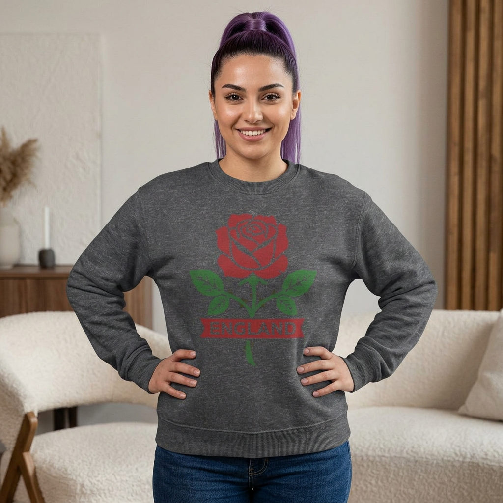 England Red Rose Sweatshirt — English Football & Pride Crewneck