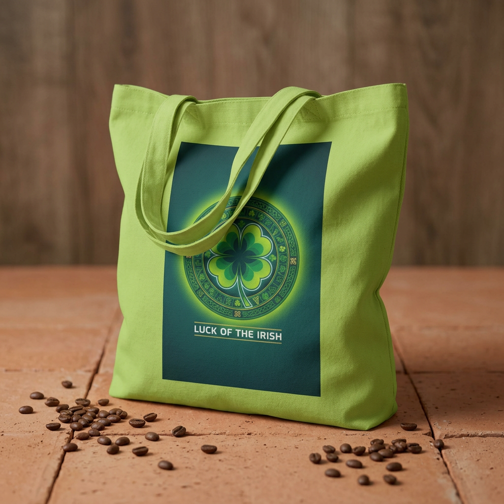 Luck of the Irish Cotton Tote — Shamrock St. Patrick’s Day Market Bag