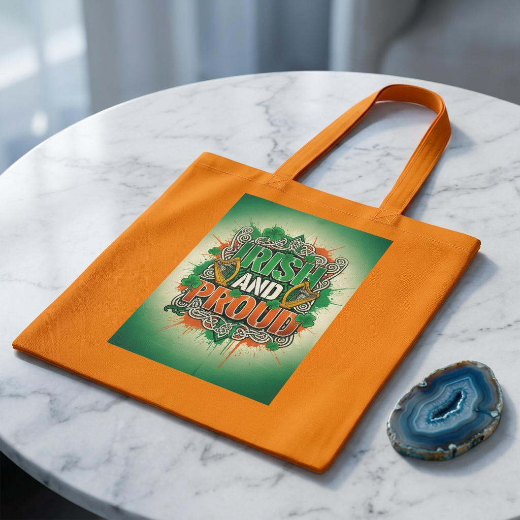 Irish and Proud Cotton Tote — St. Patrick’s Day Reusable Grocery & Festival Bag