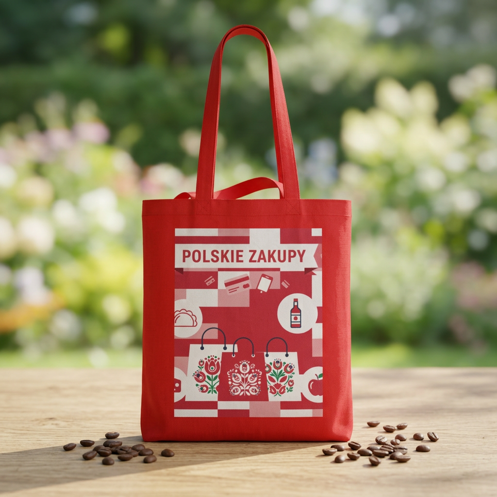 Polskie Zakupy Cotton Tote – Polish Grocery Market Shopping Bag