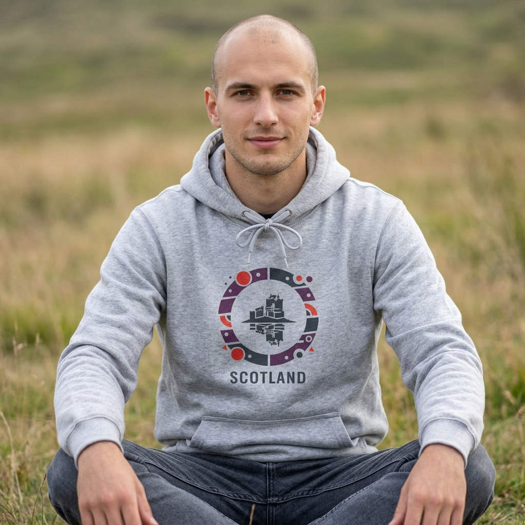 Scotland Crest Hoodie — Modern Scottish Travel Sweatshirt