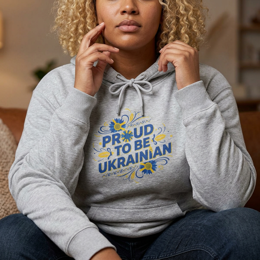 Proud to Be Ukrainian Hoodie — Sunflower Patriotic Ukrainian Pride Sweatshirt
