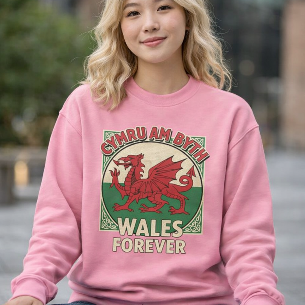 Wales Forever Sweatshirt — Cymru Am Byth Red Dragon Crewneck
