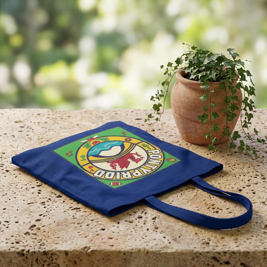 Pontypridd Retro Welsh Pride Cotton Tote Bag