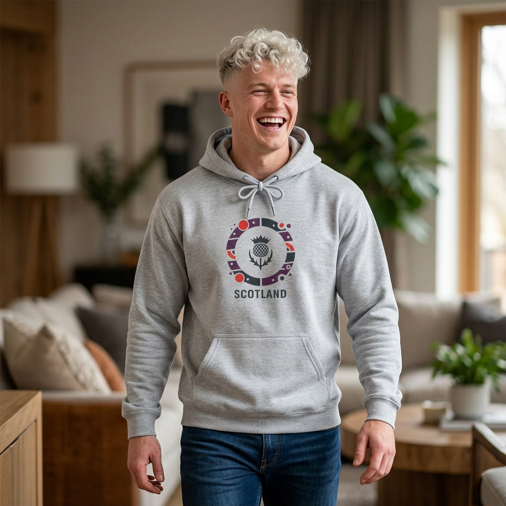 Scotland Crest Hoodie — Modern Celtic Emblem Travel & Pride Pullover