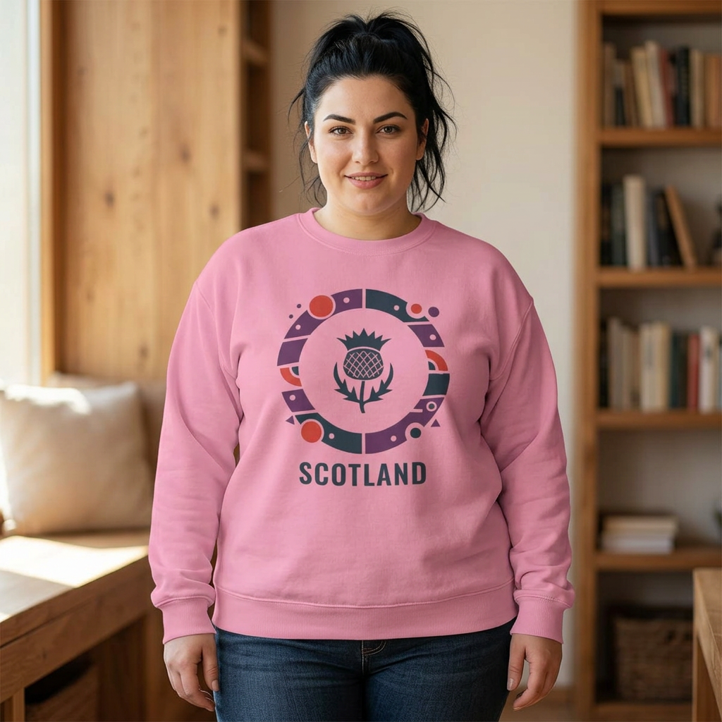 Scotland Thistle Crewneck Sweatshirt — Scottish Pride Travel Souvenir