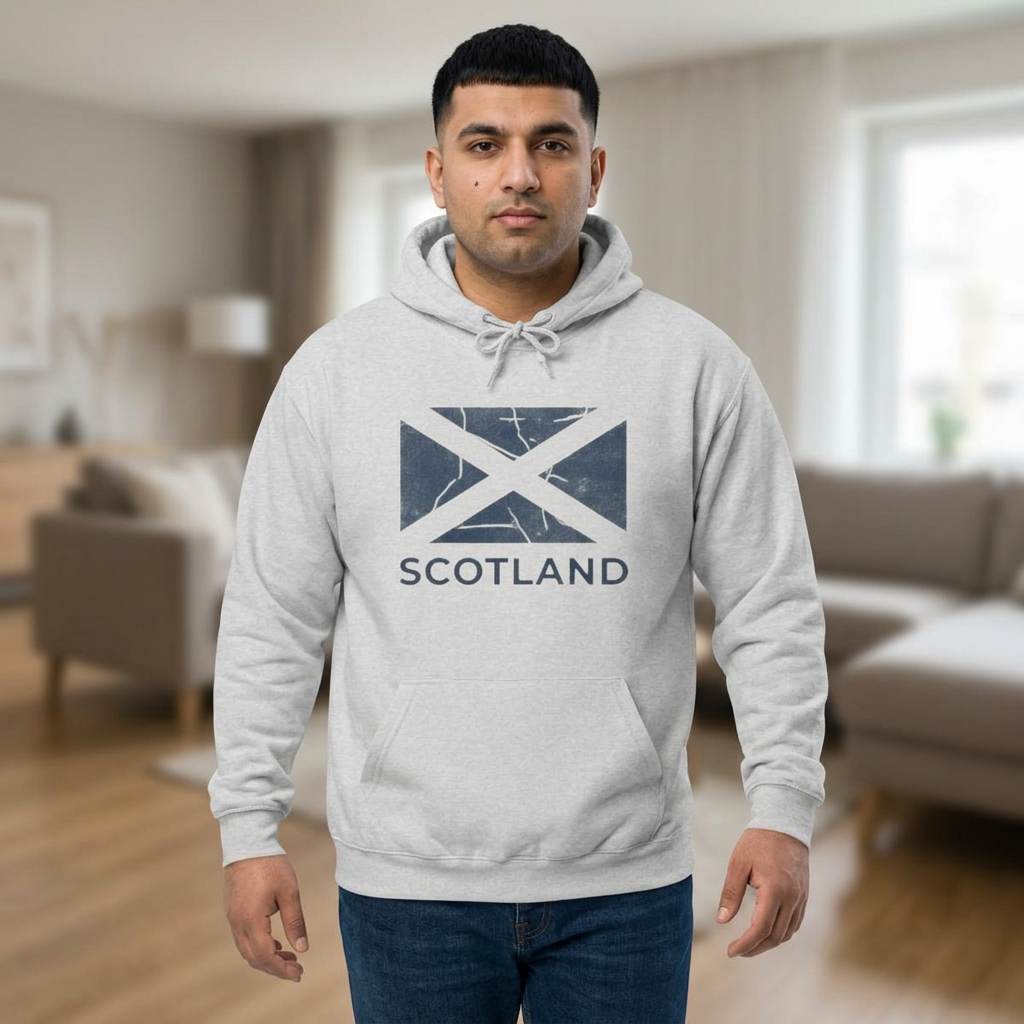 Scotland Saltire Hoodie – Distressed Flag College Pullover