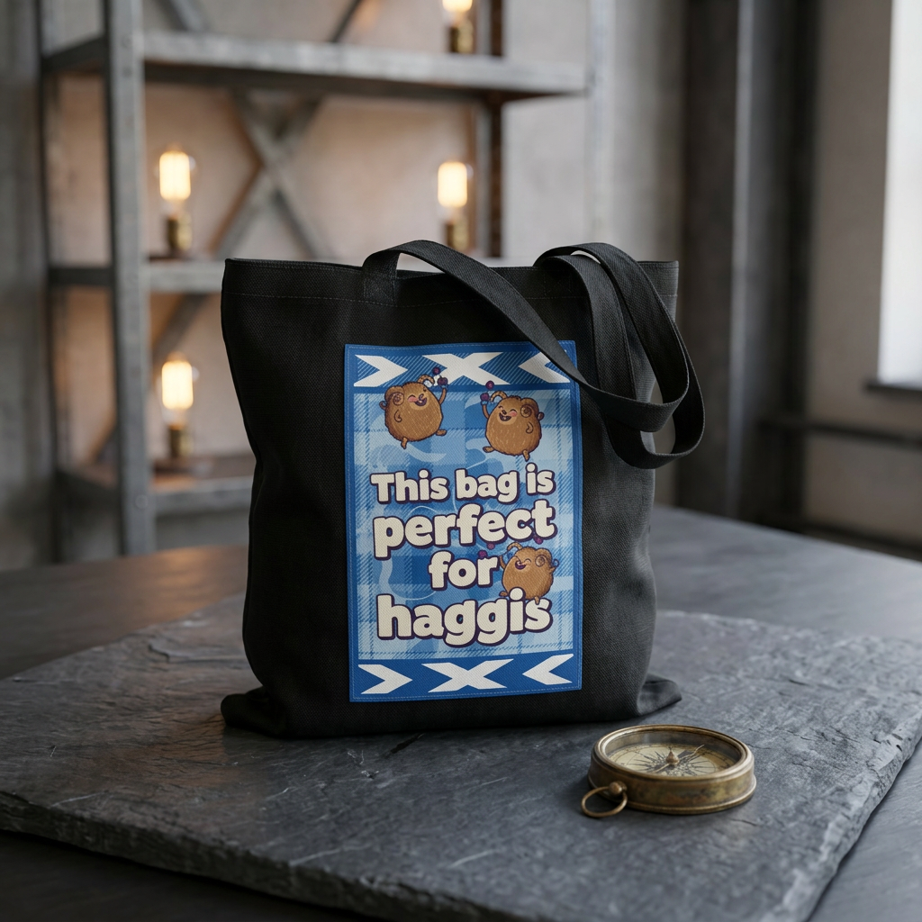 Haggis Tote Bag – 'This Bag Is Perfect for Haggis' Scottish Food Novelty Cotton Tote