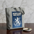 Scottish and Proud Tote Bag — Cotton Grocery & Market Tote with Lion Rampant Design