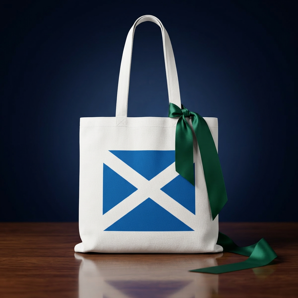 Scottish Saltire Cotton Tote Bag — Scotland Flag Eco Shopper