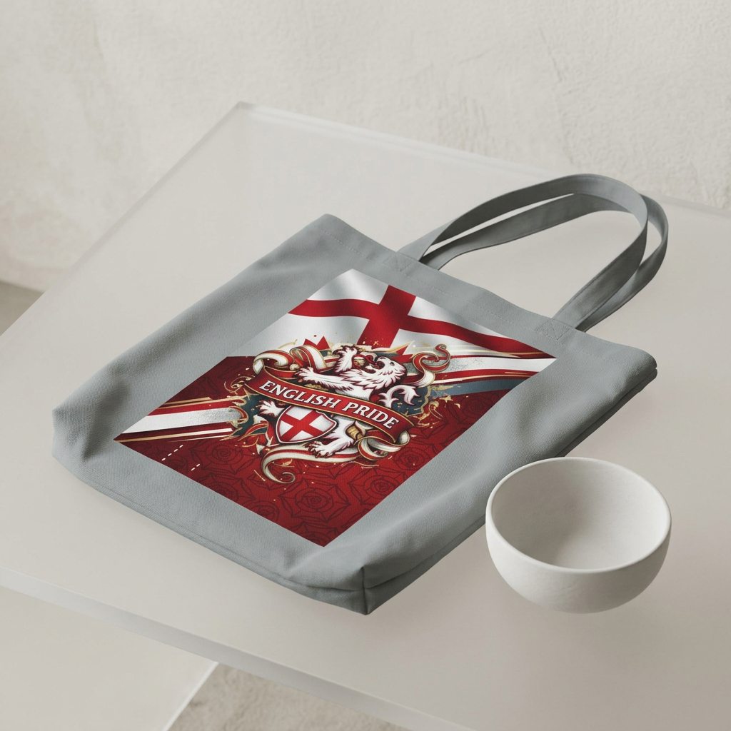 English Pride Cotton Tote Bag — St. George Flag Crest Shopper