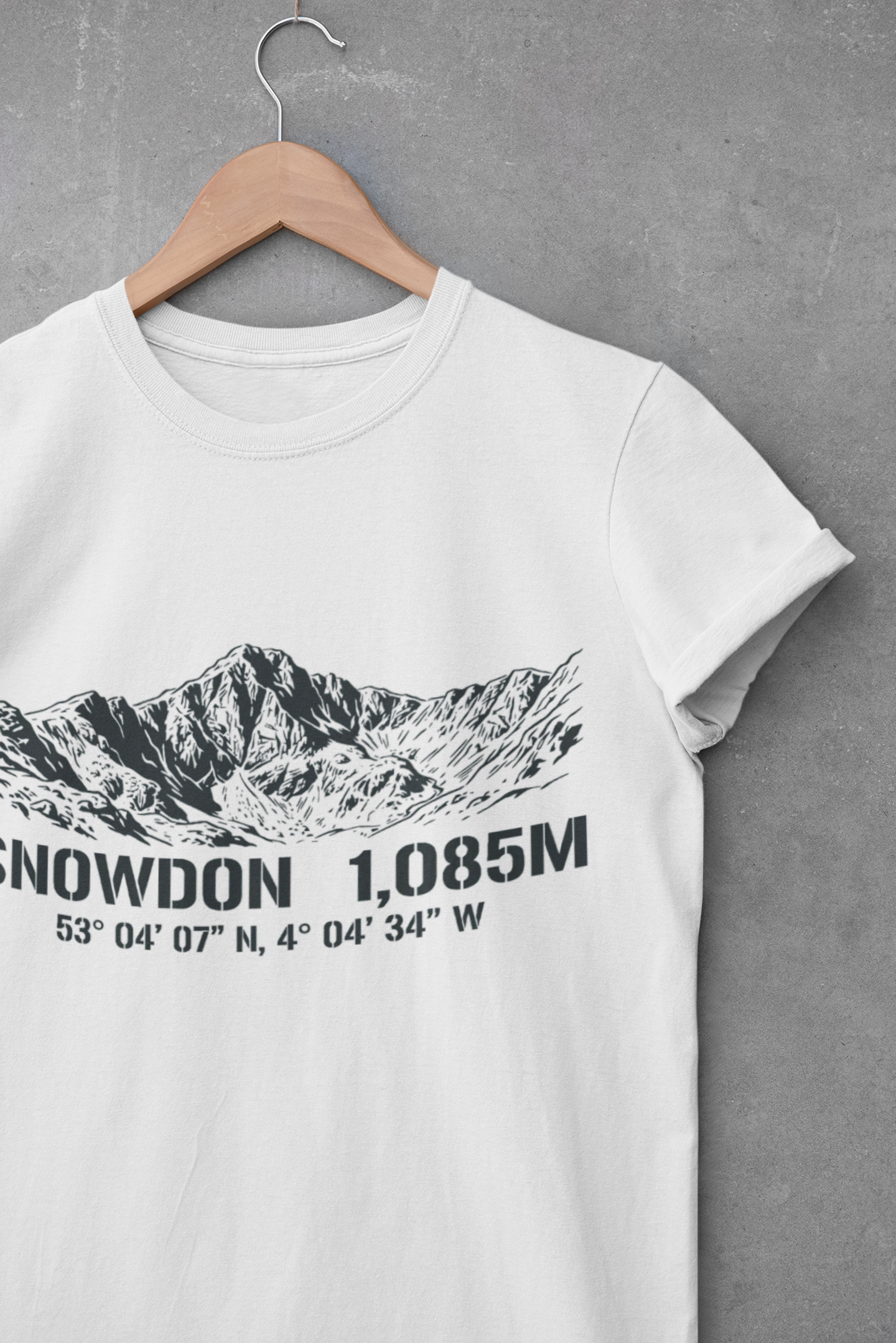 Snowdon 1,085M Mountain Tee with Coordinates