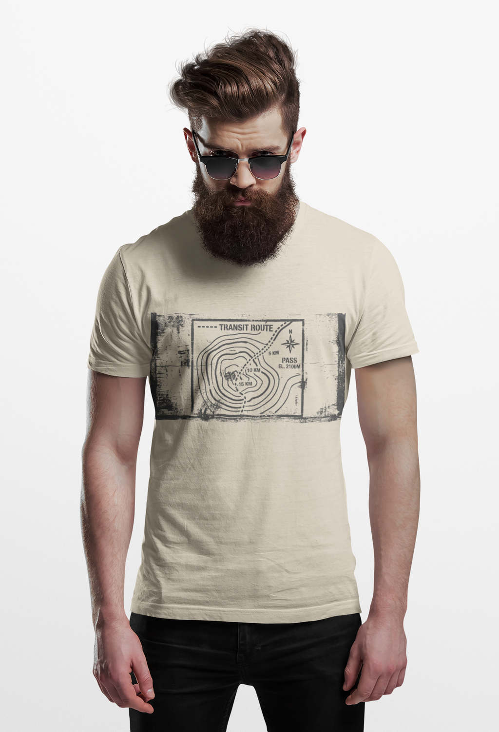 Retro Transit Route Adventure T-Shirt — Vintage Travel Map Graphic Tee