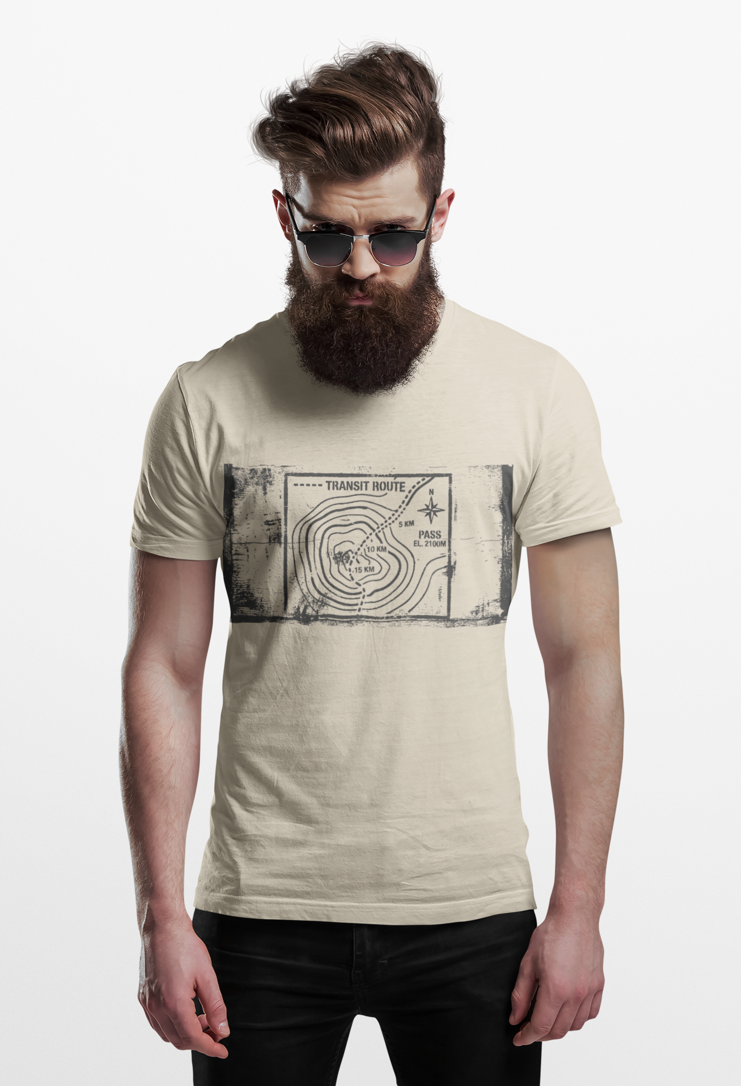 Retro Transit Route Adventure T-Shirt — Vintage Travel Map Graphic Tee