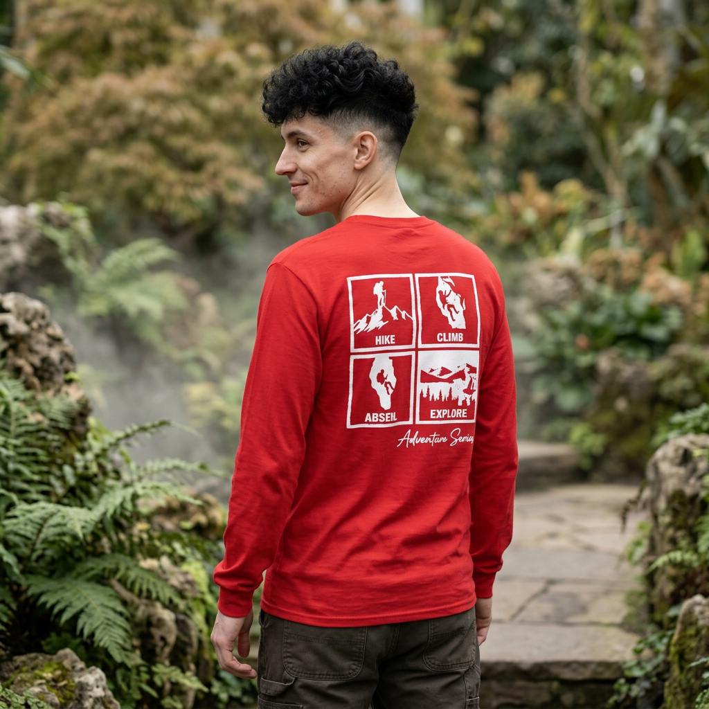 Long Sleeve Tee — Gallus Adventure Series: Hike, Climb, Abseil, Explore Graphic