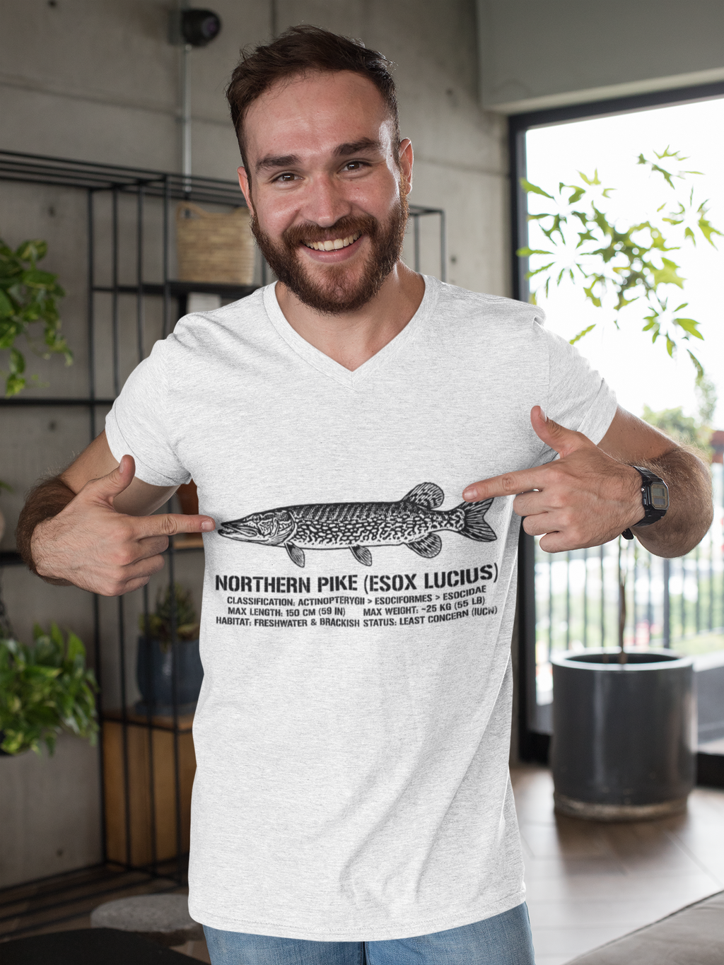 Northern Pike Illustration Tee — "Northern Pike (Esox Lucius)" Fishing Shirt
