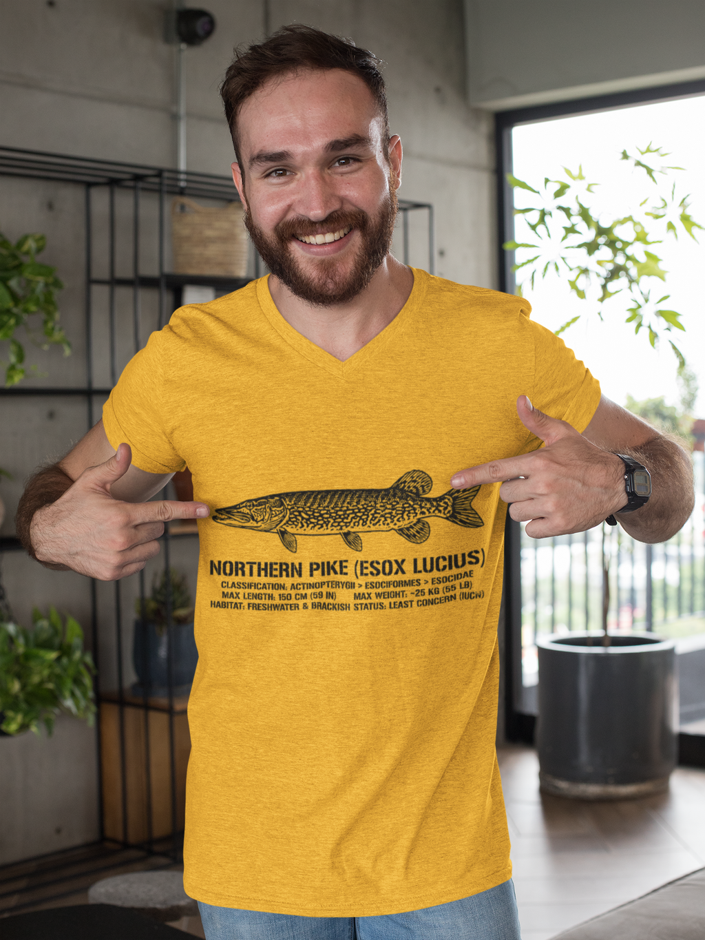 Northern Pike Illustration Tee — "Northern Pike (Esox Lucius)" Fishing Shirt
