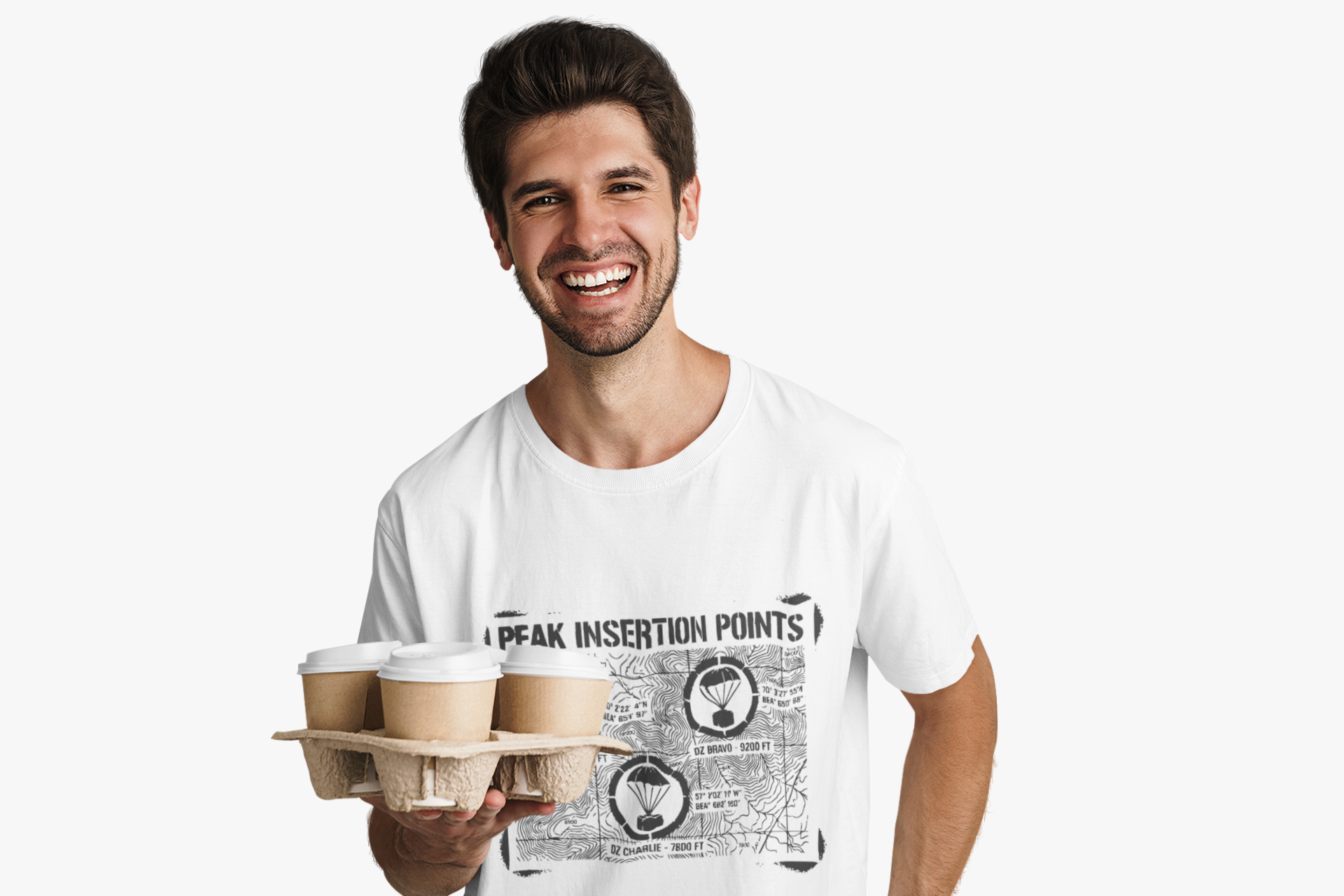 Retro Mountain Schematic Graphic T-Shirt — Technical Diagram Hiking Tee