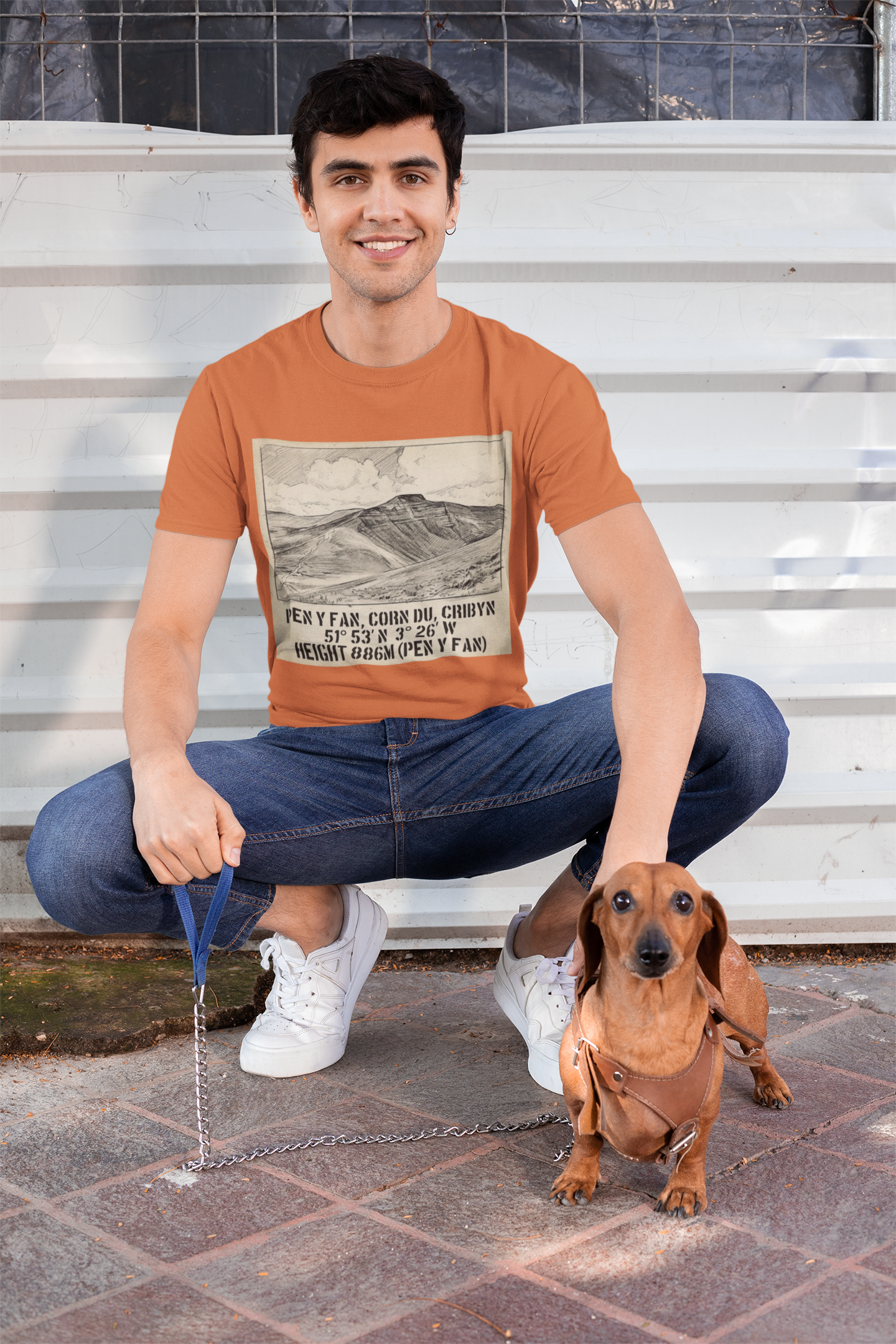 Pen y Fan Summit Coordinates T-Shirt — Vintage Mountain Peak Tee