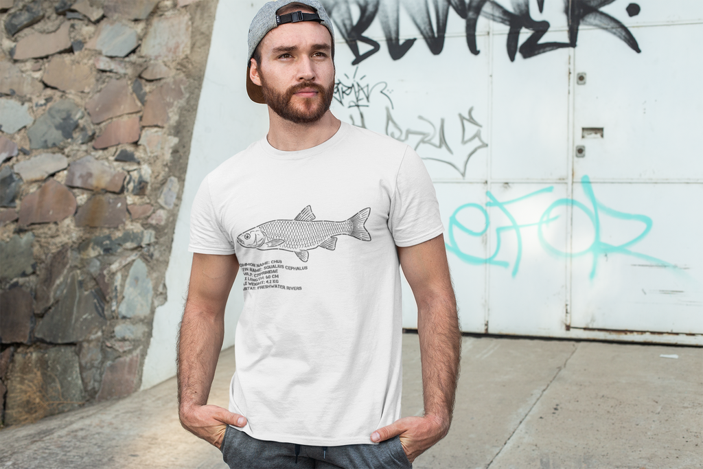 Fish Anatomy Graphic Tee — Scientific Illustration White T-Shirt
