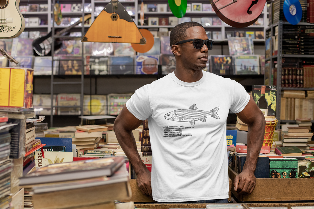Fish Anatomy Graphic Tee — Scientific Illustration White T-Shirt