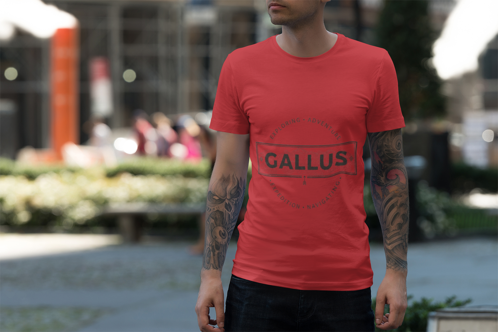 Gallus Logo T‑Shirt — Vintage Stamp Graphic Tee