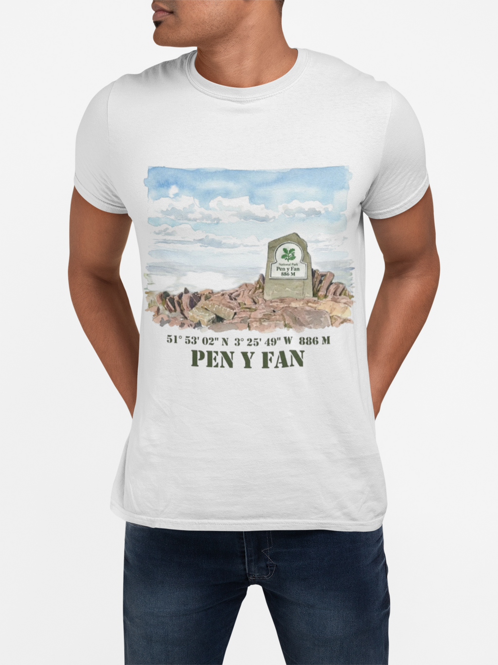 Pen y Fan Landscape T‑Shirt — Wales Mountain Hiking Souvenir Tee