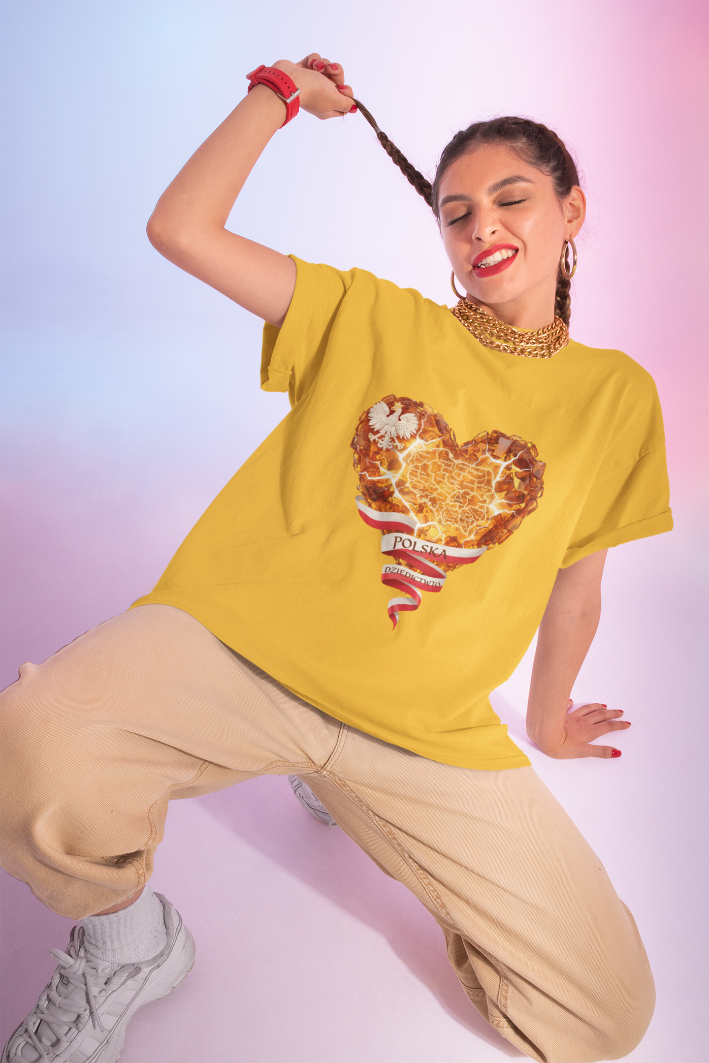 Polish Pride Heart Flame Tee | Polska Heritage T-Shirt