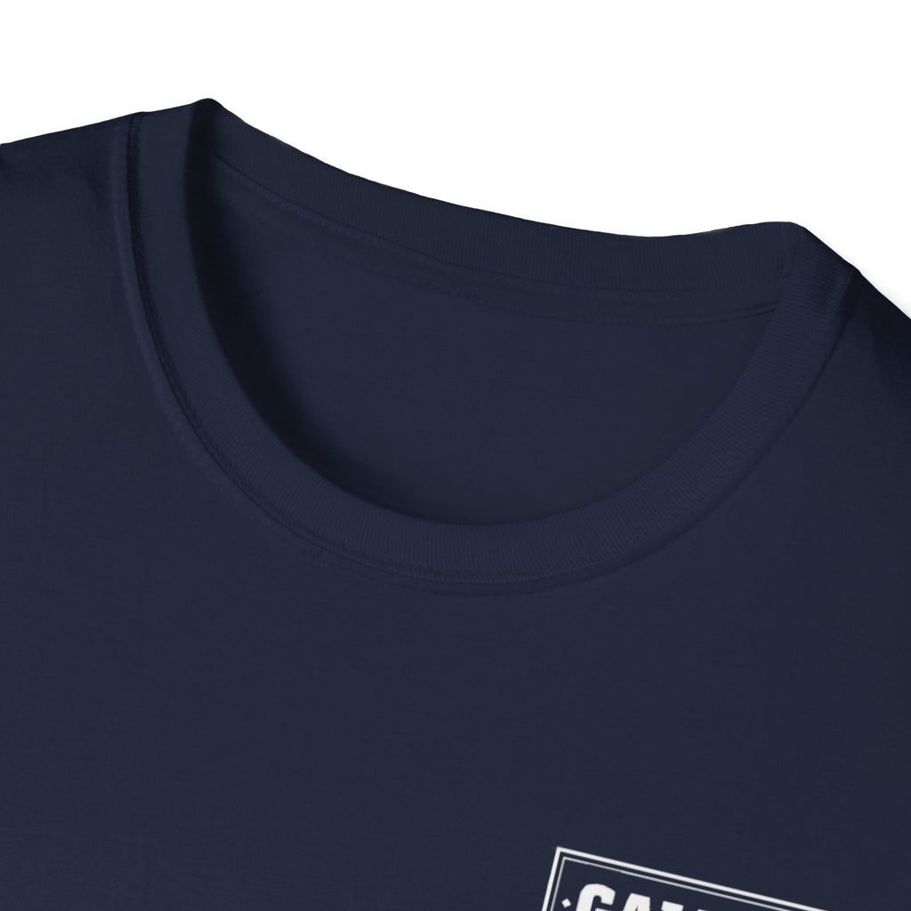 Gallus Mountain Badge T-Shirt — 'I Am Exploring, Not Lost' Adventure Tee
