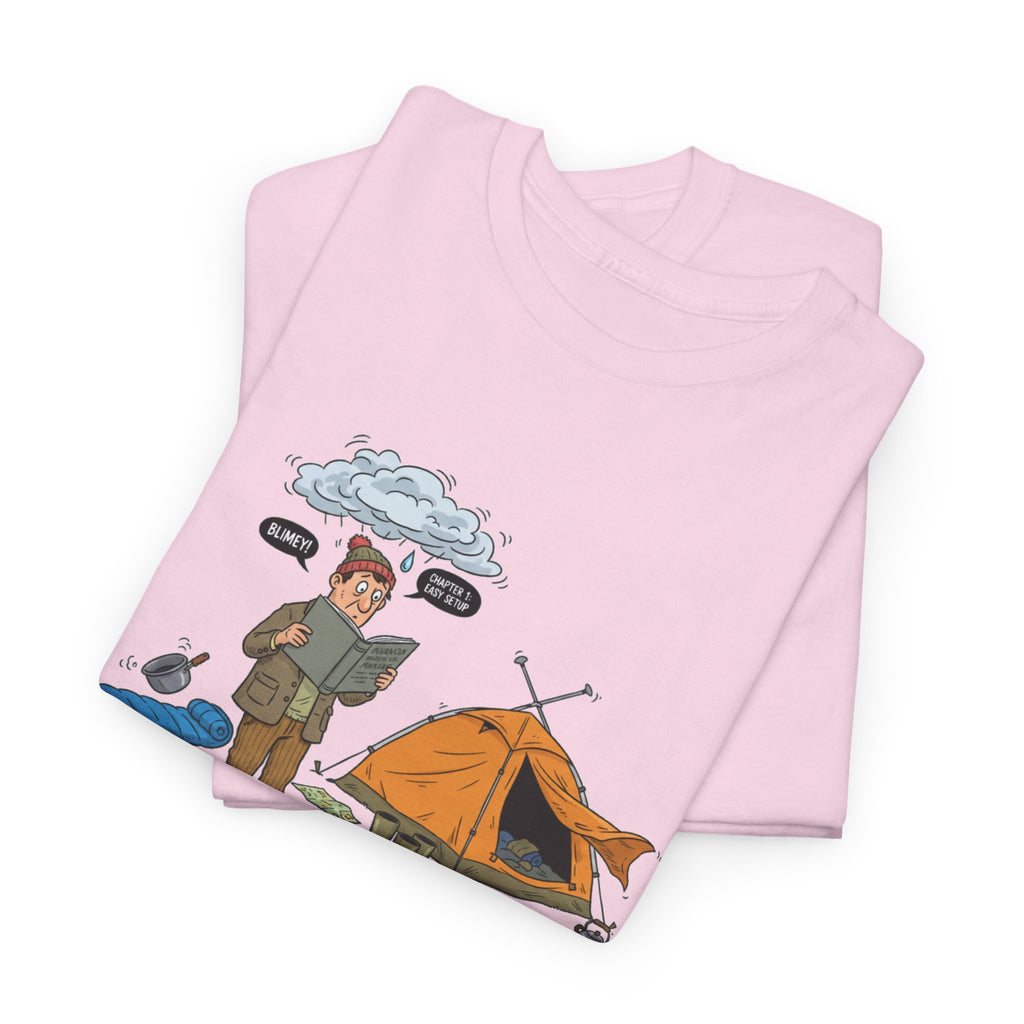 Retro Mountain Camping Graphic T-Shirt — Vintage Campfire Adventure Tee
