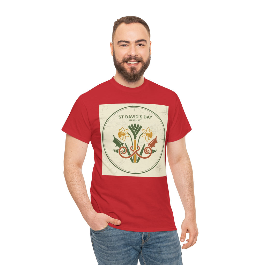 St. David's Day Floral Tee — Welsh Daffodil & Leek Celebration Shirt