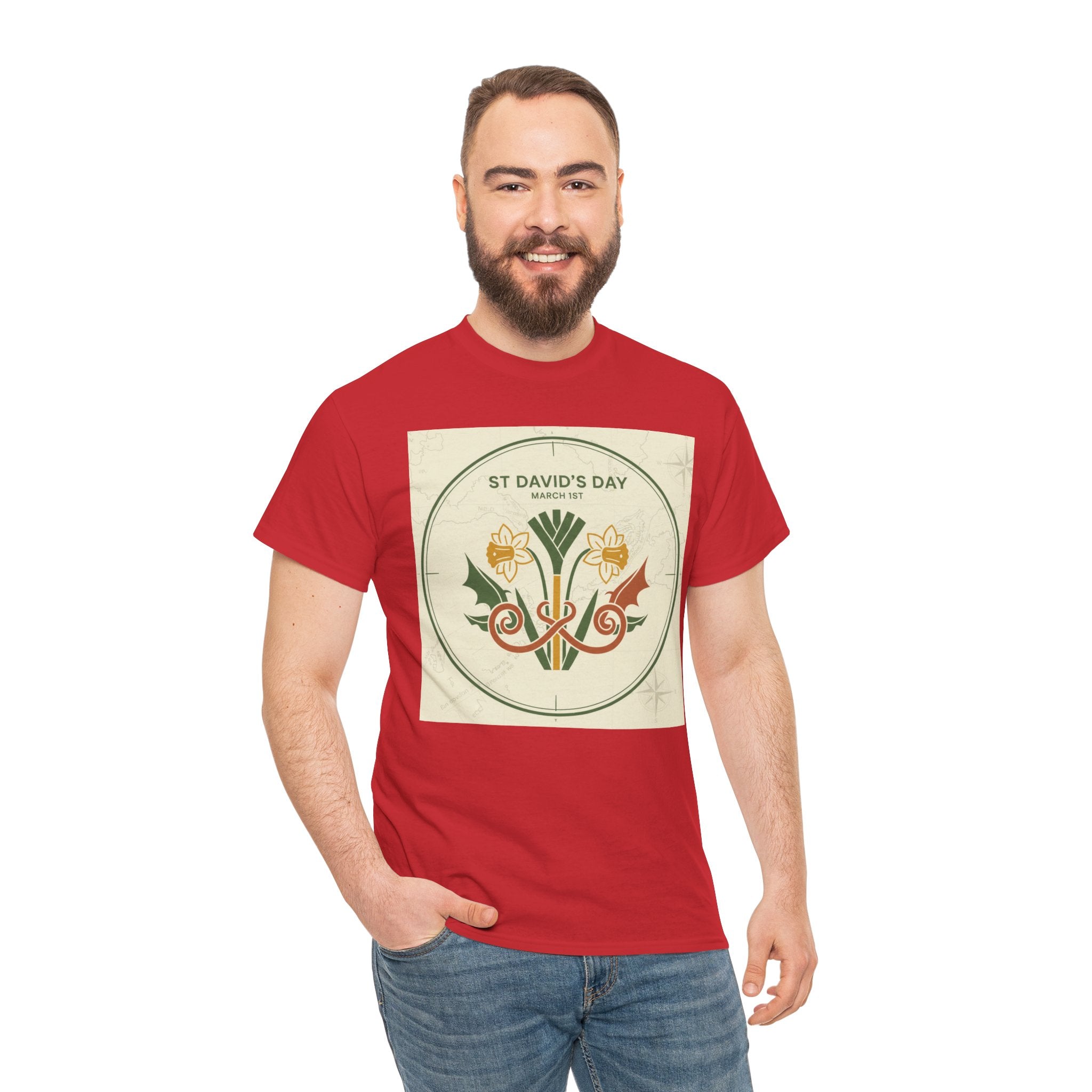 St. David's Day Floral Tee — Welsh Daffodil & Leek Celebration Shirt