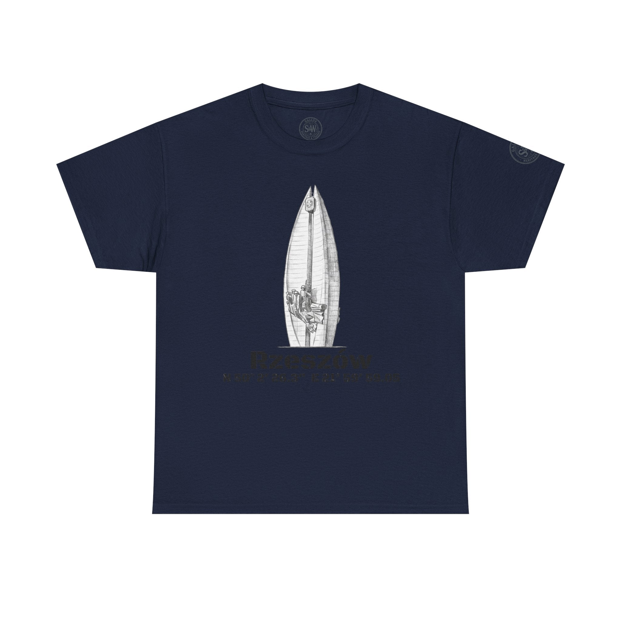 Rzeszów Coordinates T‑Shirt — City Landmark  Sketch Tee