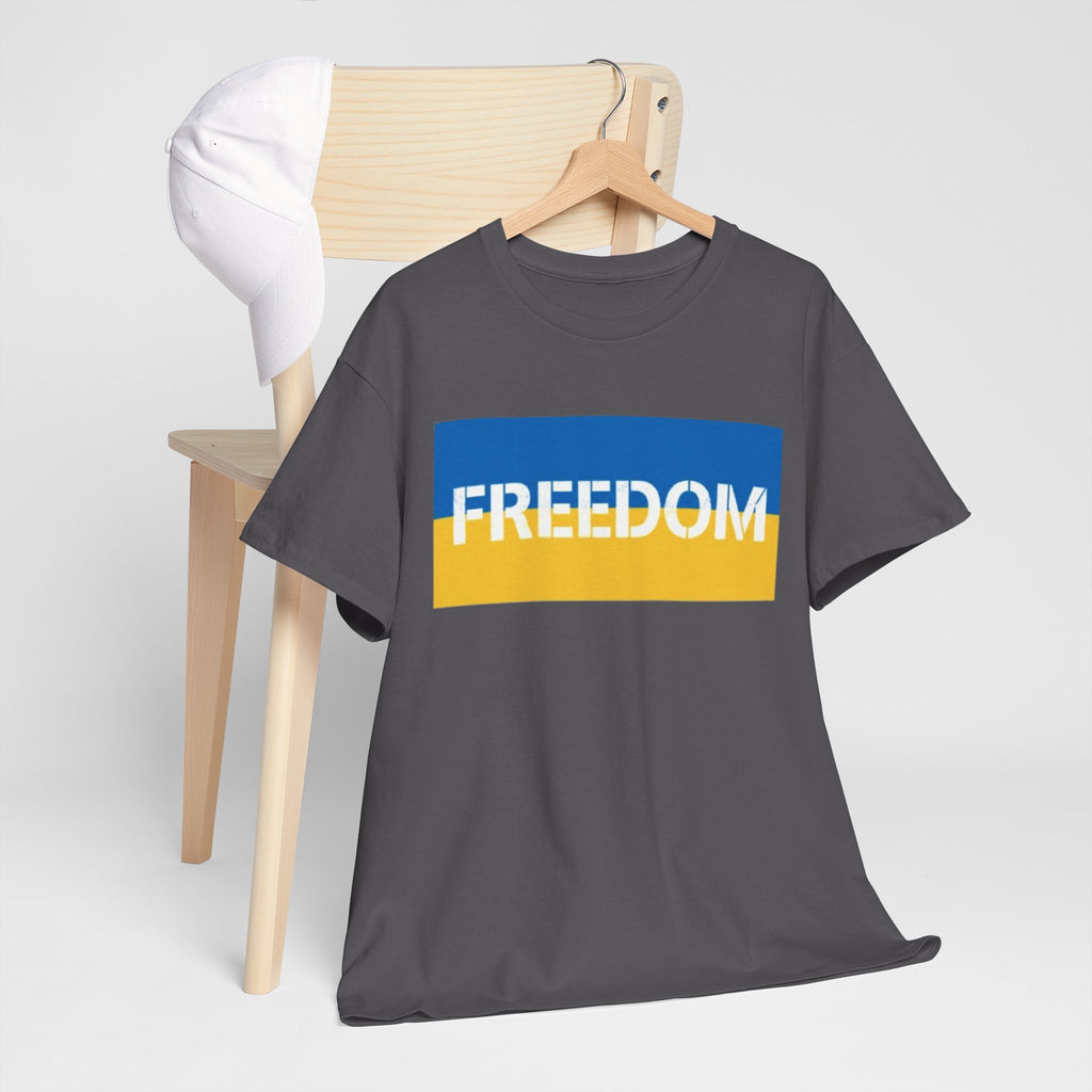 Freedom Flag T‑Shirt — Blue & Yellow Freedom Graphic Tee
