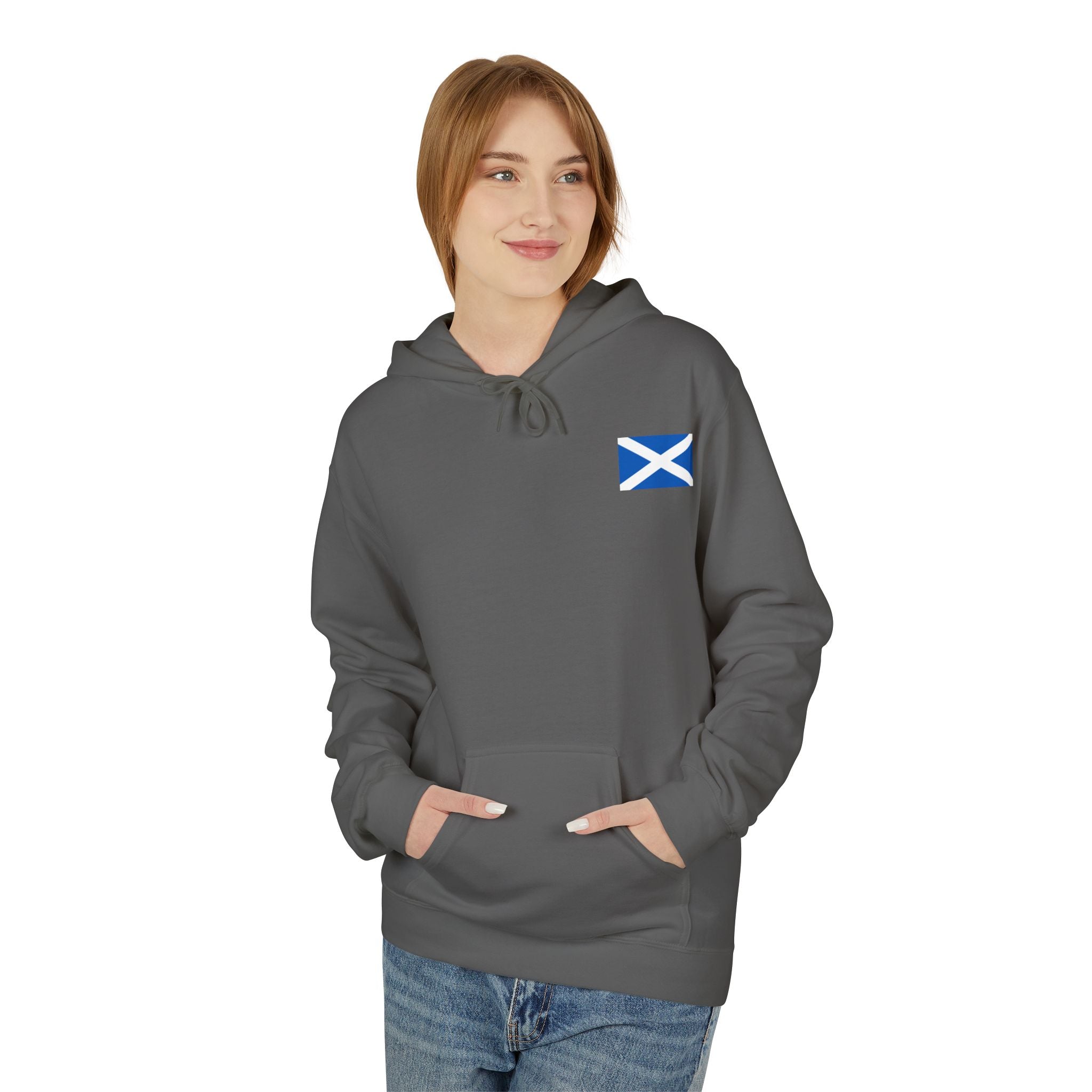 Scottish Hoodie — "Scottish & Proud" Vintage Stag Graphic Pullover