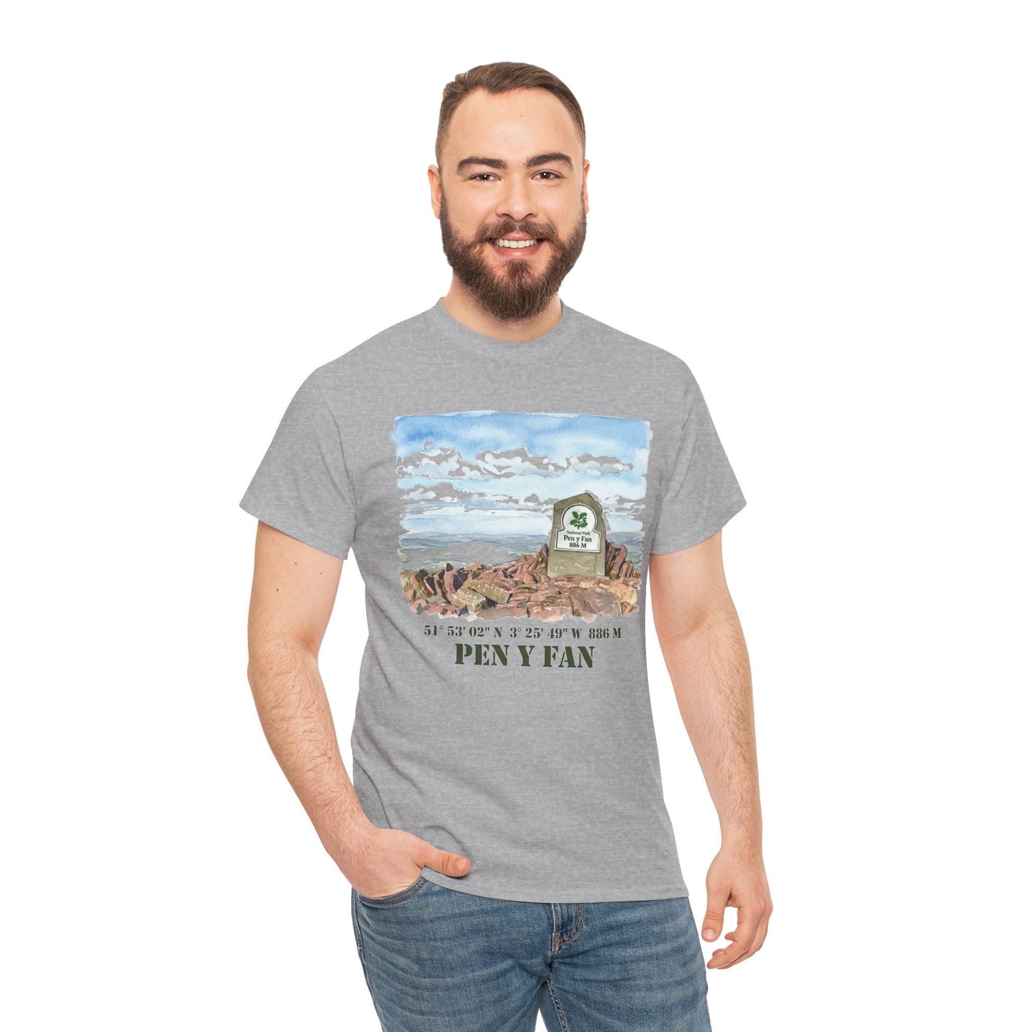 Pen y Fan Landscape T‑Shirt — Wales Mountain Hiking Souvenir Tee