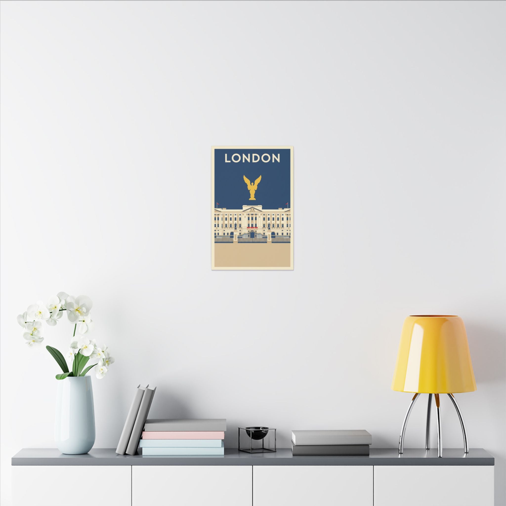 London Buckingham Palace Canvas Print Vintage Travel Poster Wall Art