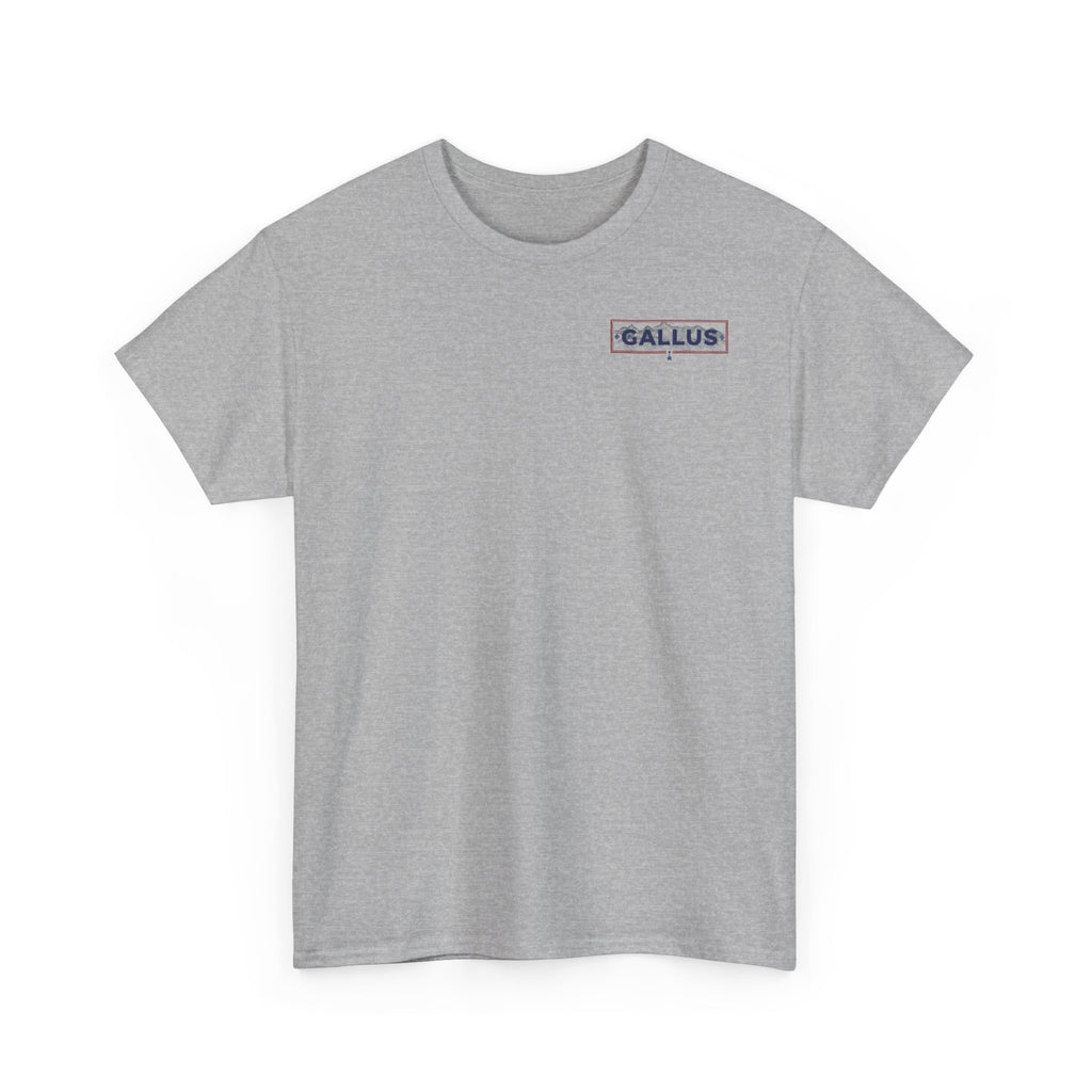 Gallus Logo T-Shirt — Minimal Retro Chest & Back Graphic Tee