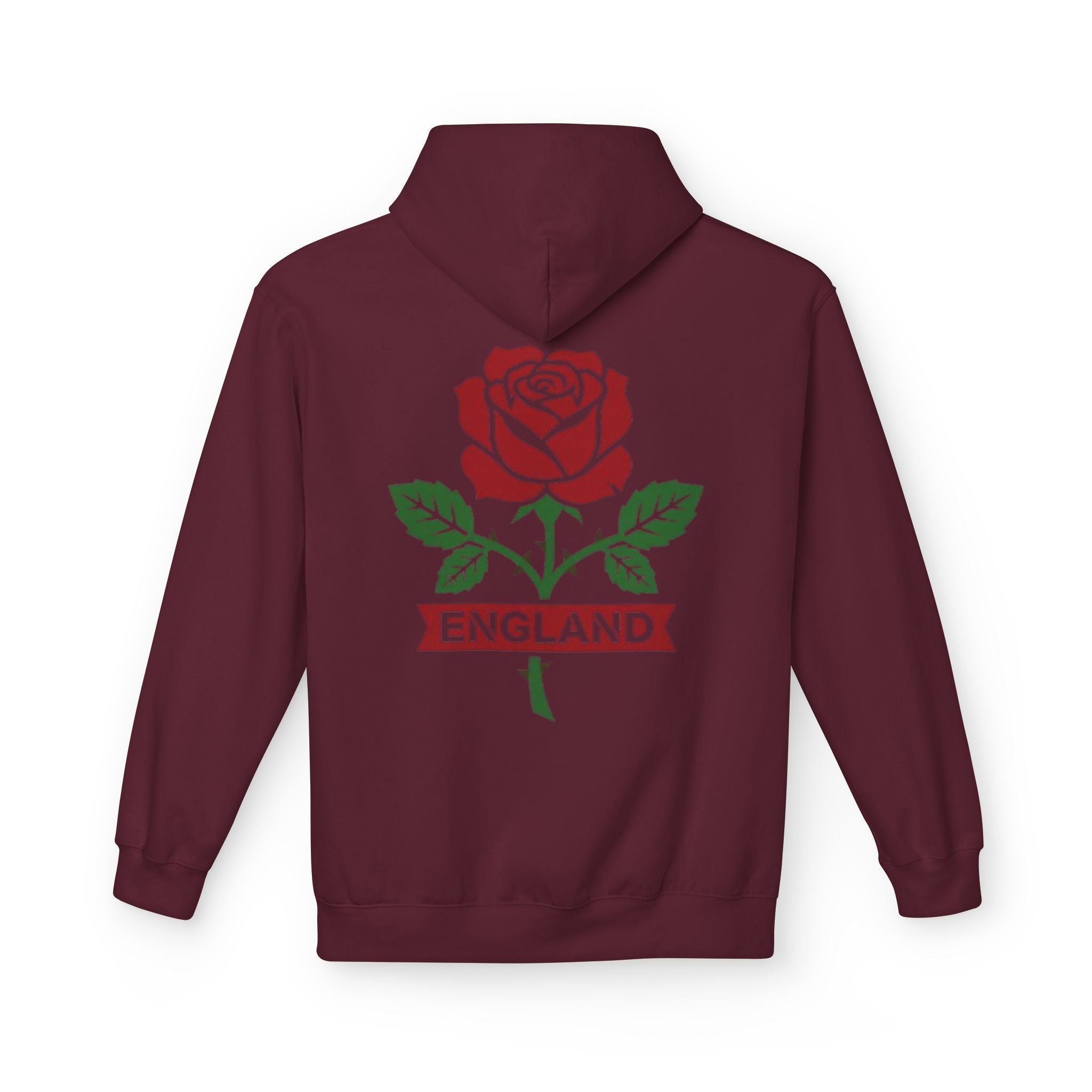 England Rose Hoodie – Classic Red Rose Emblem Sweatshirt
