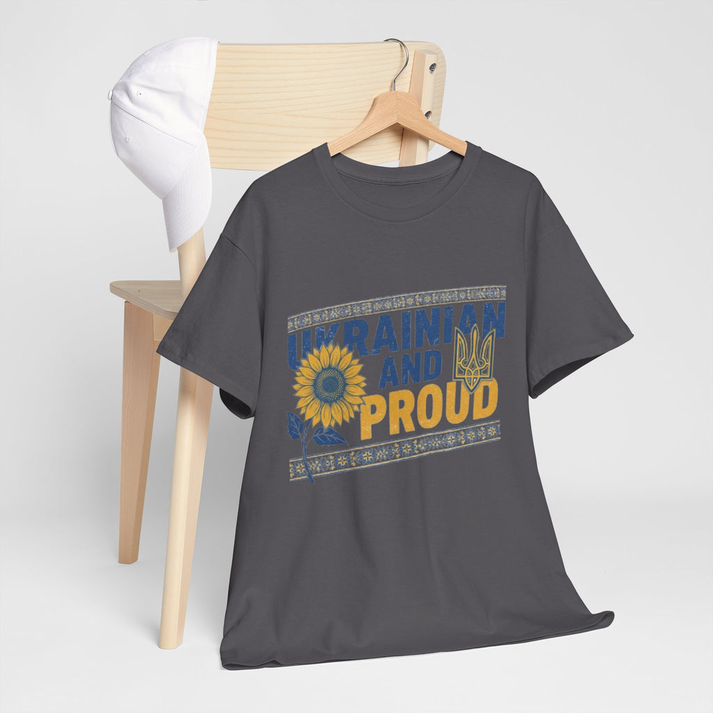 Ukrainian and Proud T-Shirt — Sunflower & Tryzub Patriotic Tee